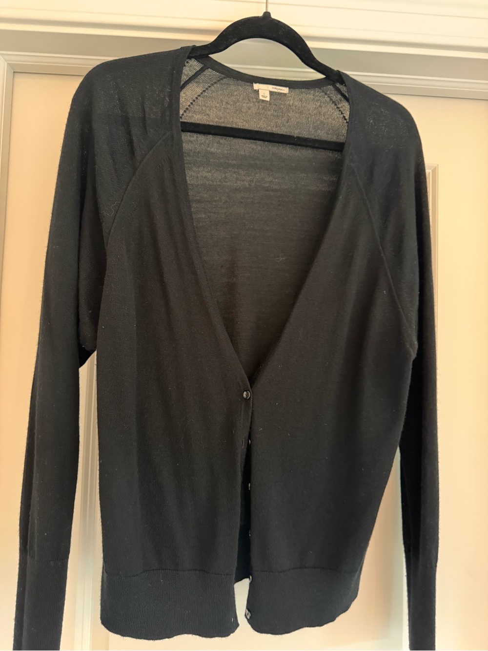Halogen Black Button Front Cardigan